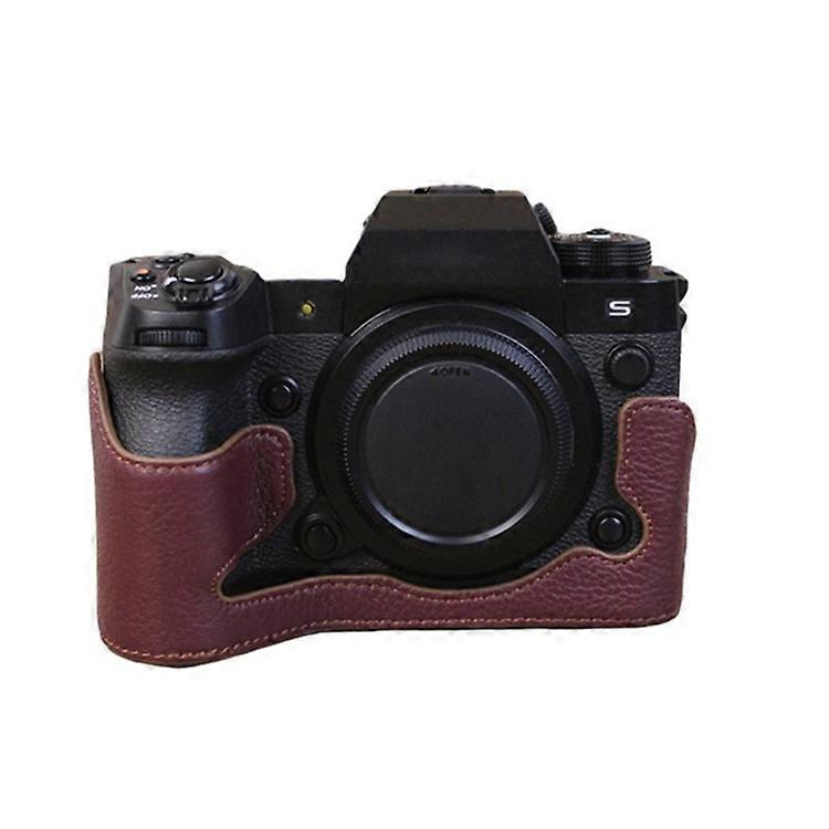 Compatible For Fujifilm X-H2s Camera Bottom Shell Genuine Leather Large Opening Design Protective Half Body Cover
