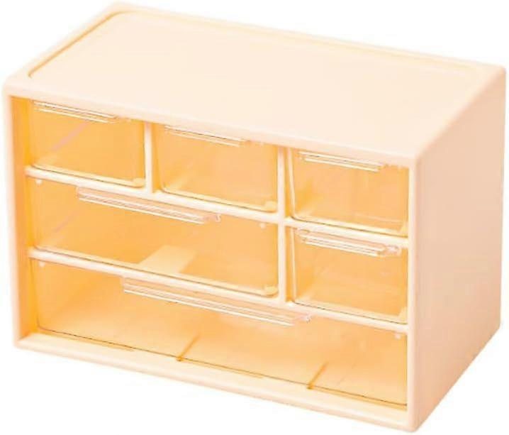 Chest of Drawers Small Desktop Storage Drawers Plastic Storage Cabinet Mini Storage Box Unit Transparent Storage Tower with 6 Drawer For Store Parts