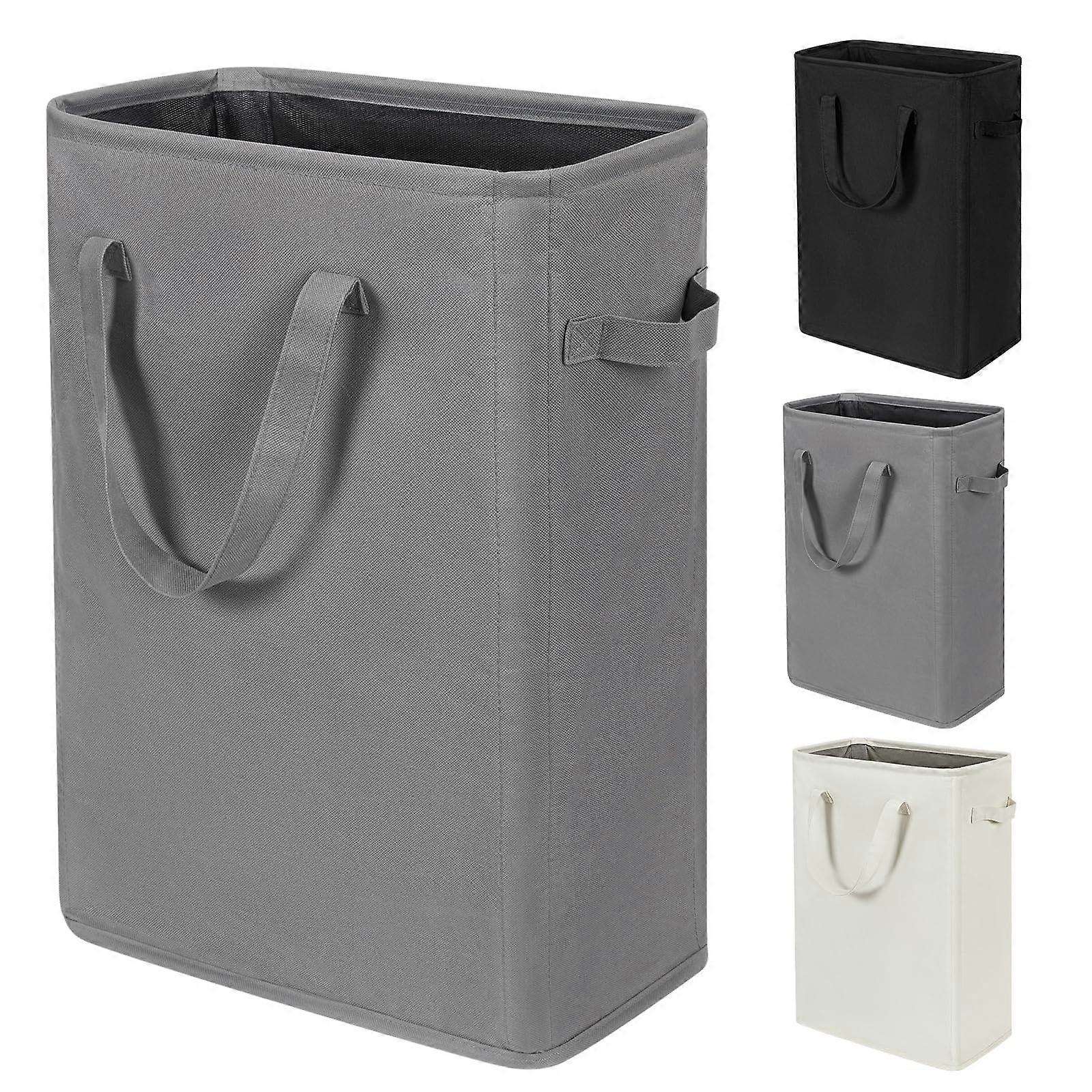 Foldable Laundry Basket 45L with Thin Gray Dirty Laundry Bag - 21 Inch Space-Saving Design