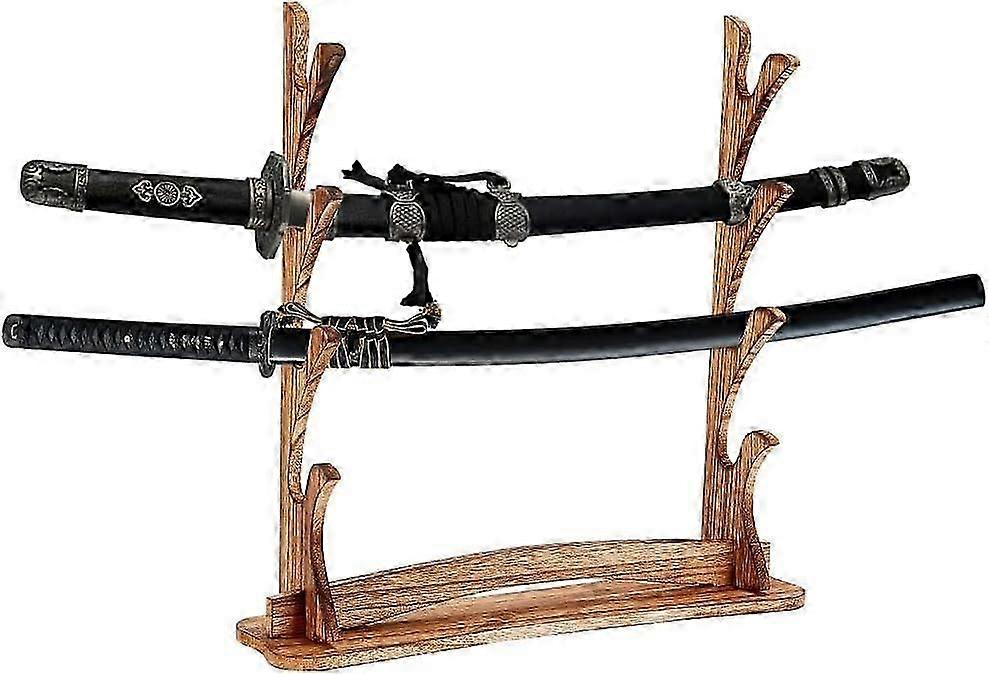 Sword Stand Wooden Sword Katana Holder Stand Desktop Bracket Samurai Sword Display Sword Organization Light Saber Display Stand For Flute Sword Tan Co