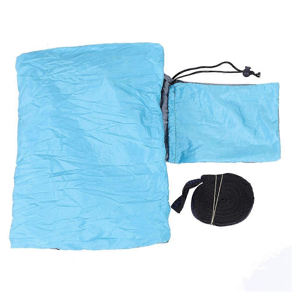 Portable Camping Travel Single Hammock Hanging Bed with Tree Strap (Gray   Blue)