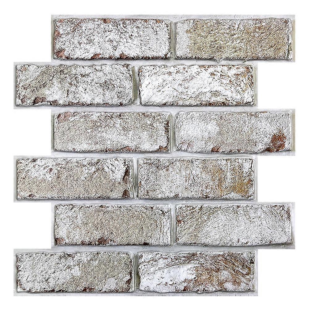 3D Orange Faux Brick Wall Panels – 10pcs Waterproof Self-Adhesive Wall Decor Stickers – 30x30cm