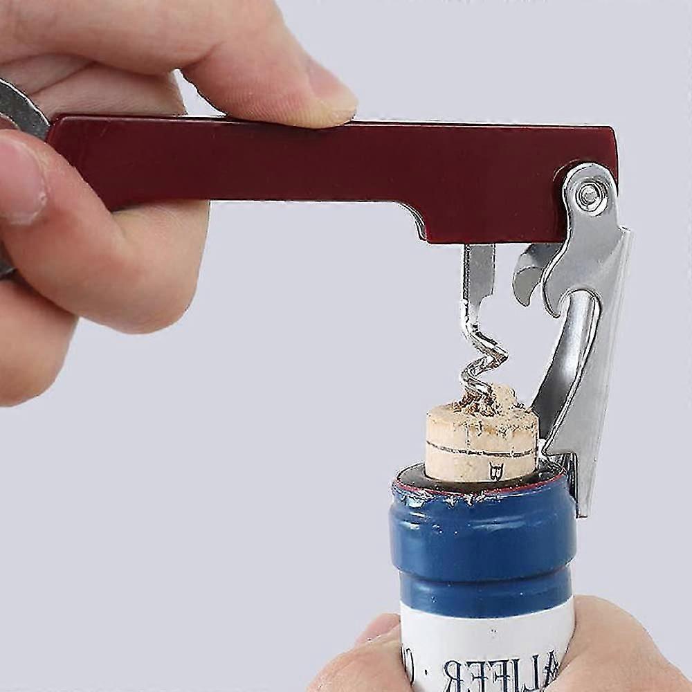 Wine corkscrew with beer corkscrew and foil cutter