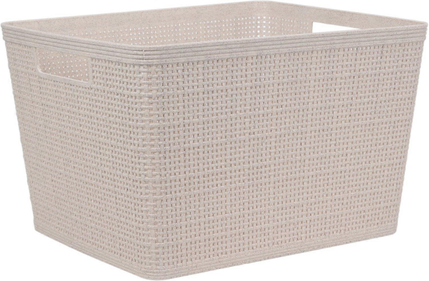 Korg Förvaring Beige Flätad Plast 35x29x22 cm