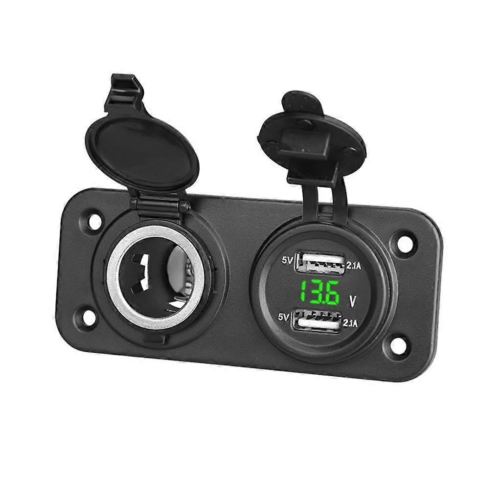 USB Adapter Cigarette Lighter Socket Panel Power Port Outlet Converter 12V-24V