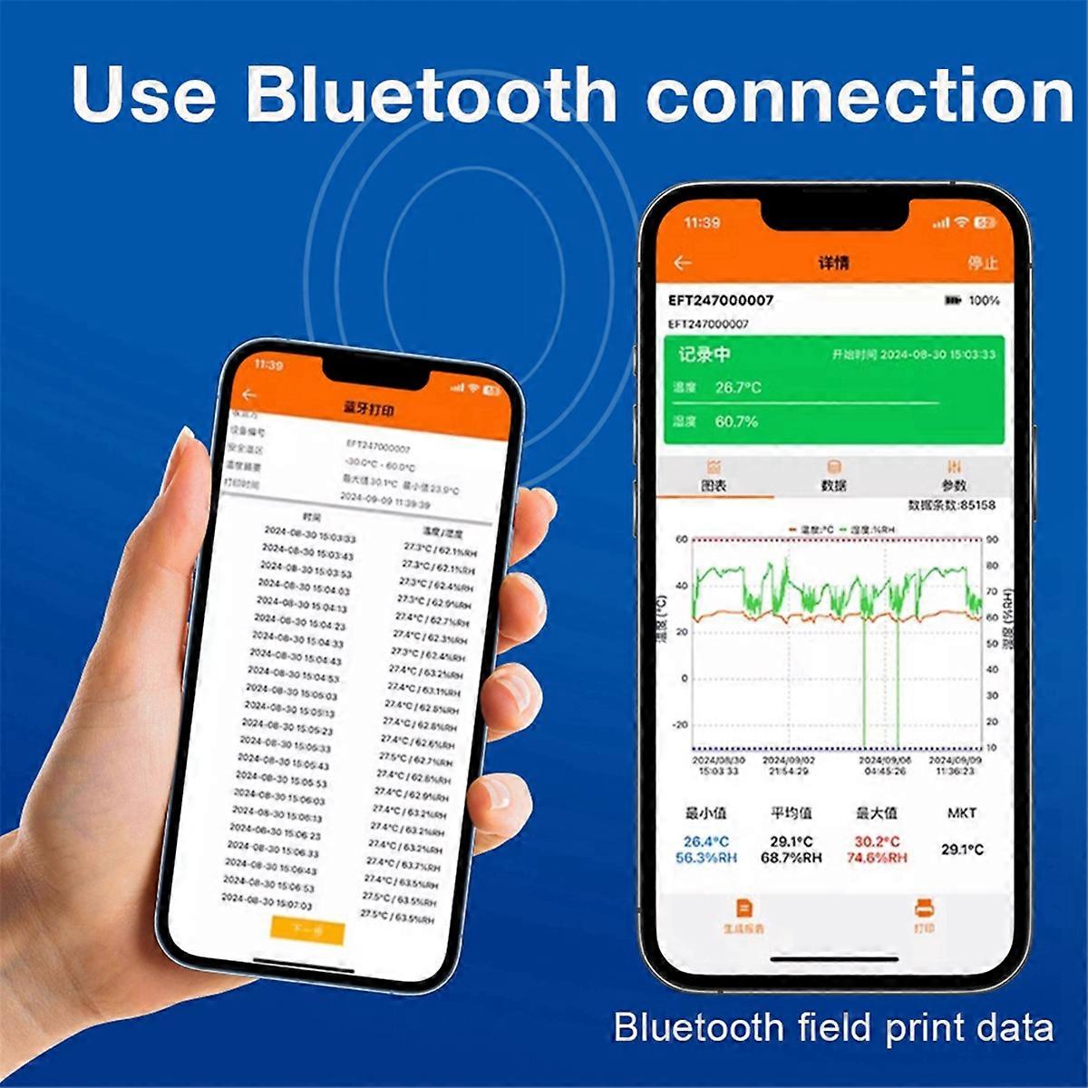 Temperature Humidity Monitor Thermometer Digital Data Logger Recorder Cold Chain Transportation Gre