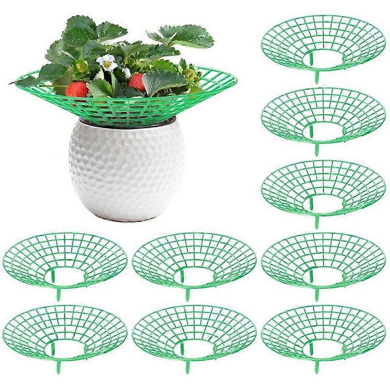 10パックのイチゴ植物サポート、3本の脚を備えた頑丈なイチゴ栽培ラック、植物を清潔に保ち、腐敗を防ぎます、ガーデンアクセサリー