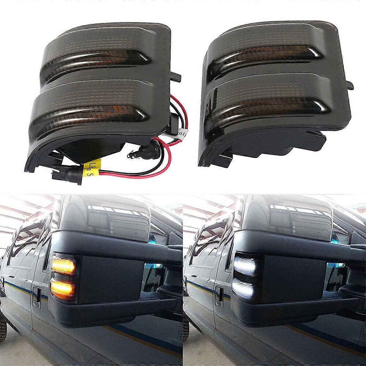 LED Side Tow Mirror Marker Turn Signal Blinker Light Smoked Lens Compatible With Ford F250 F350 F550 20082016