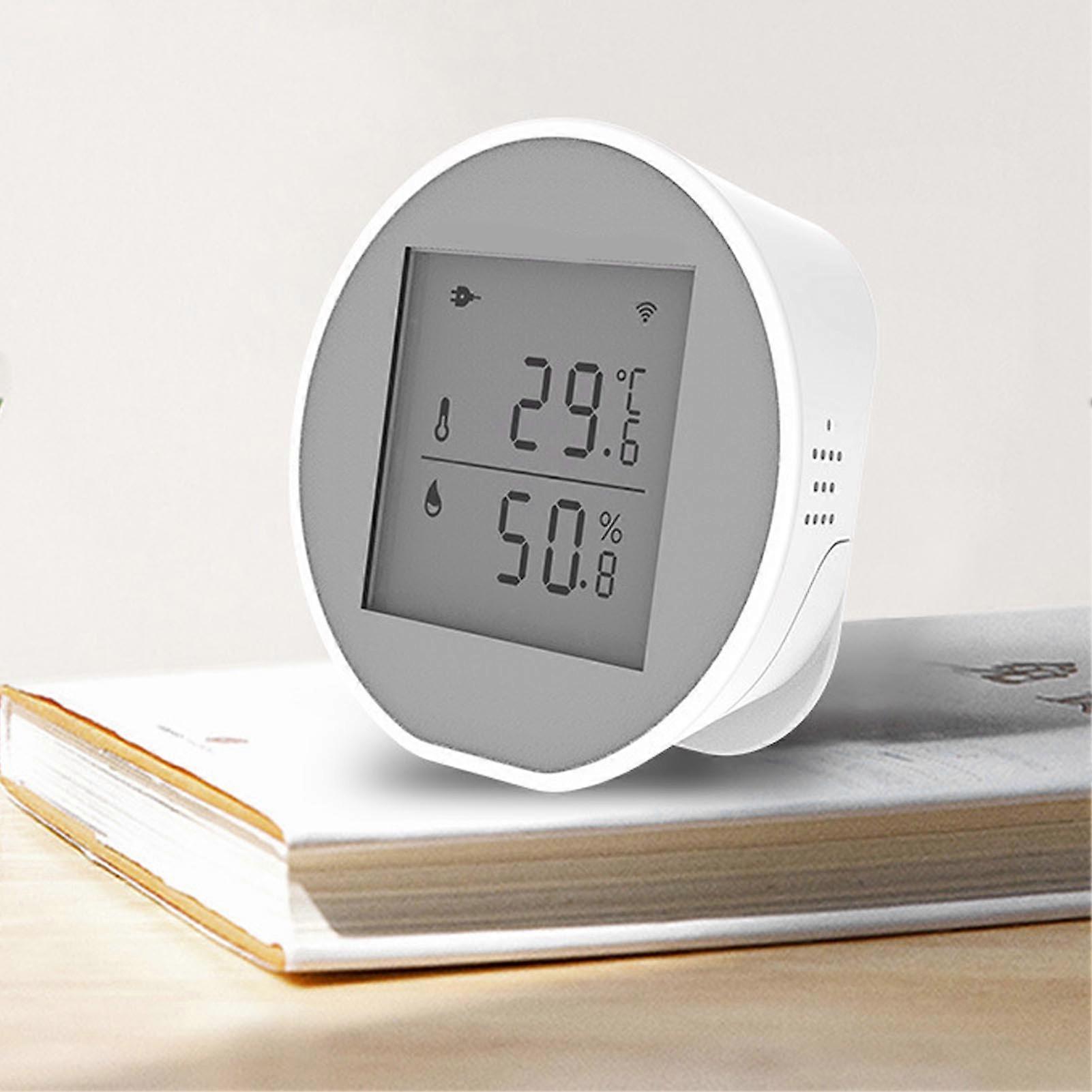 WiFi Temperature Humidity Monitor 8x8x3cm Real-Time Alerts