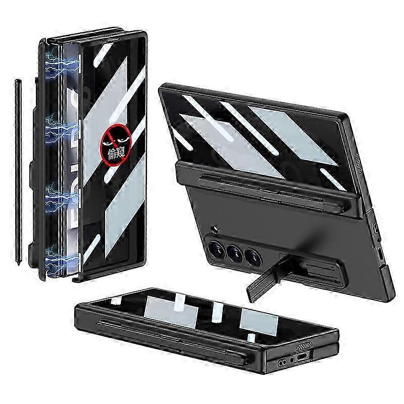 For Samsung Galaxy Z Fold 6 Case with S Pen Slot & Magnetic Hinge, Z Fold 6 Kickstand All-Inclusive Case with Privacy Screen Protector
