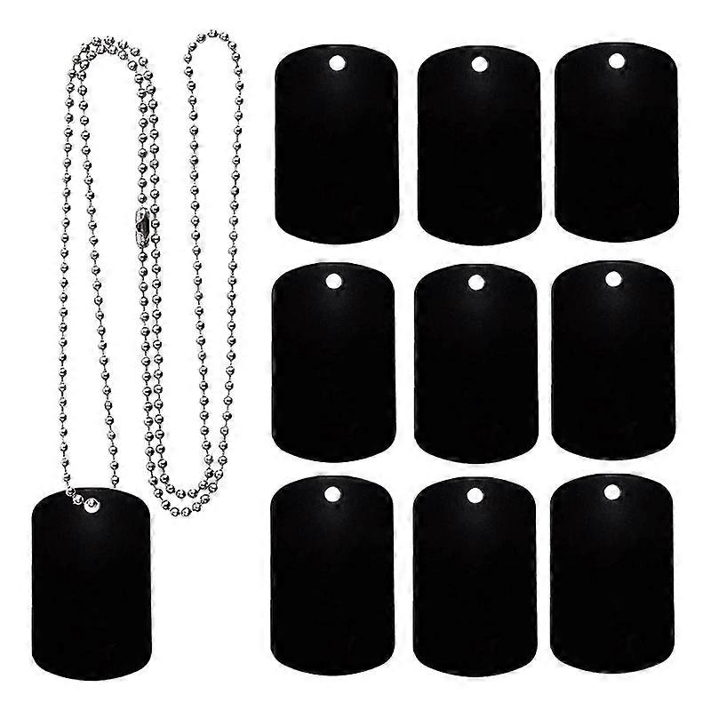 25 Pack Dog Tags for Laser-Engraving with 24 Inches Black