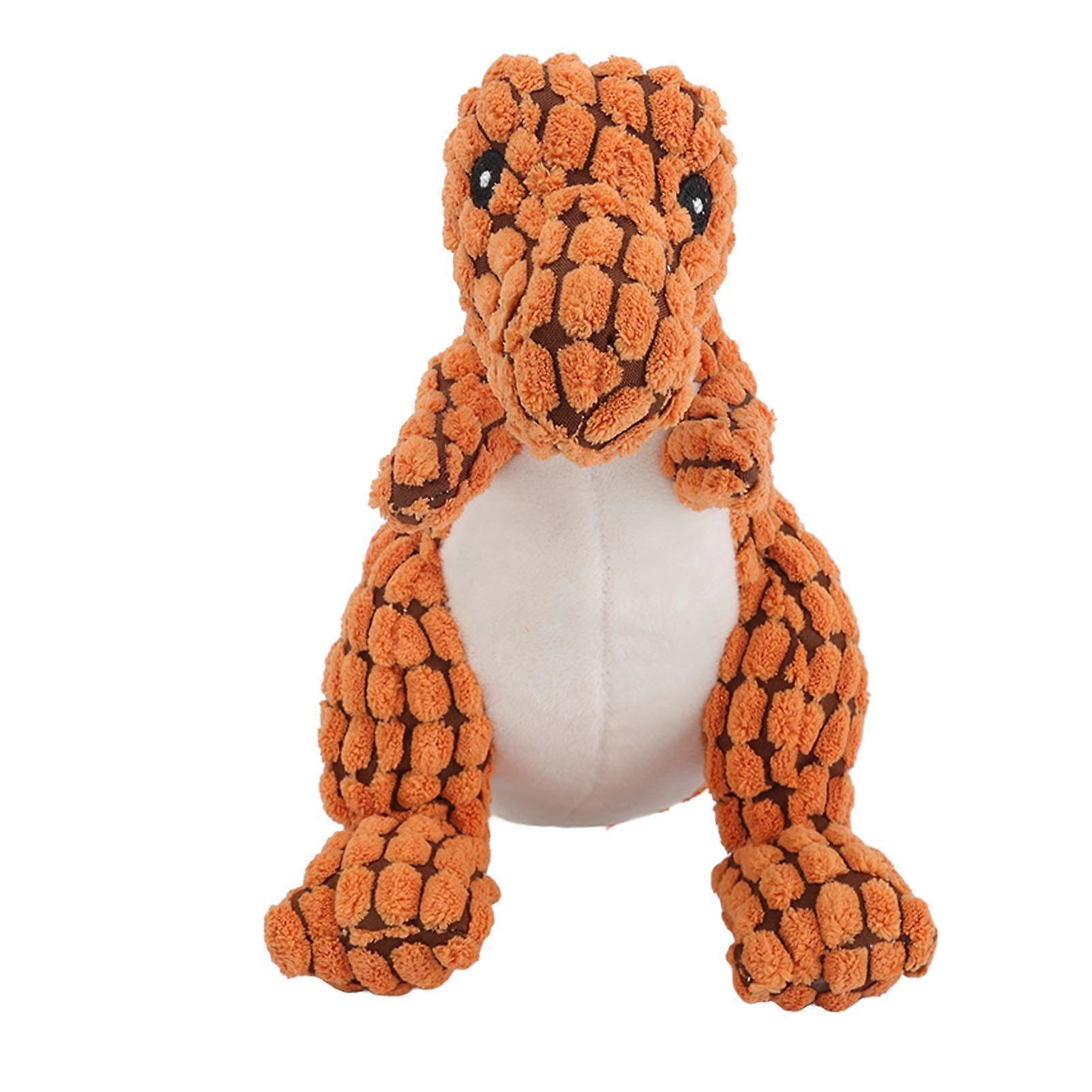 Dog Squeaky Teeth Cleaning Bite Resistant Interactive Dinosaur Shape Plush Puppy Chewing Toy for Small Medium Pet