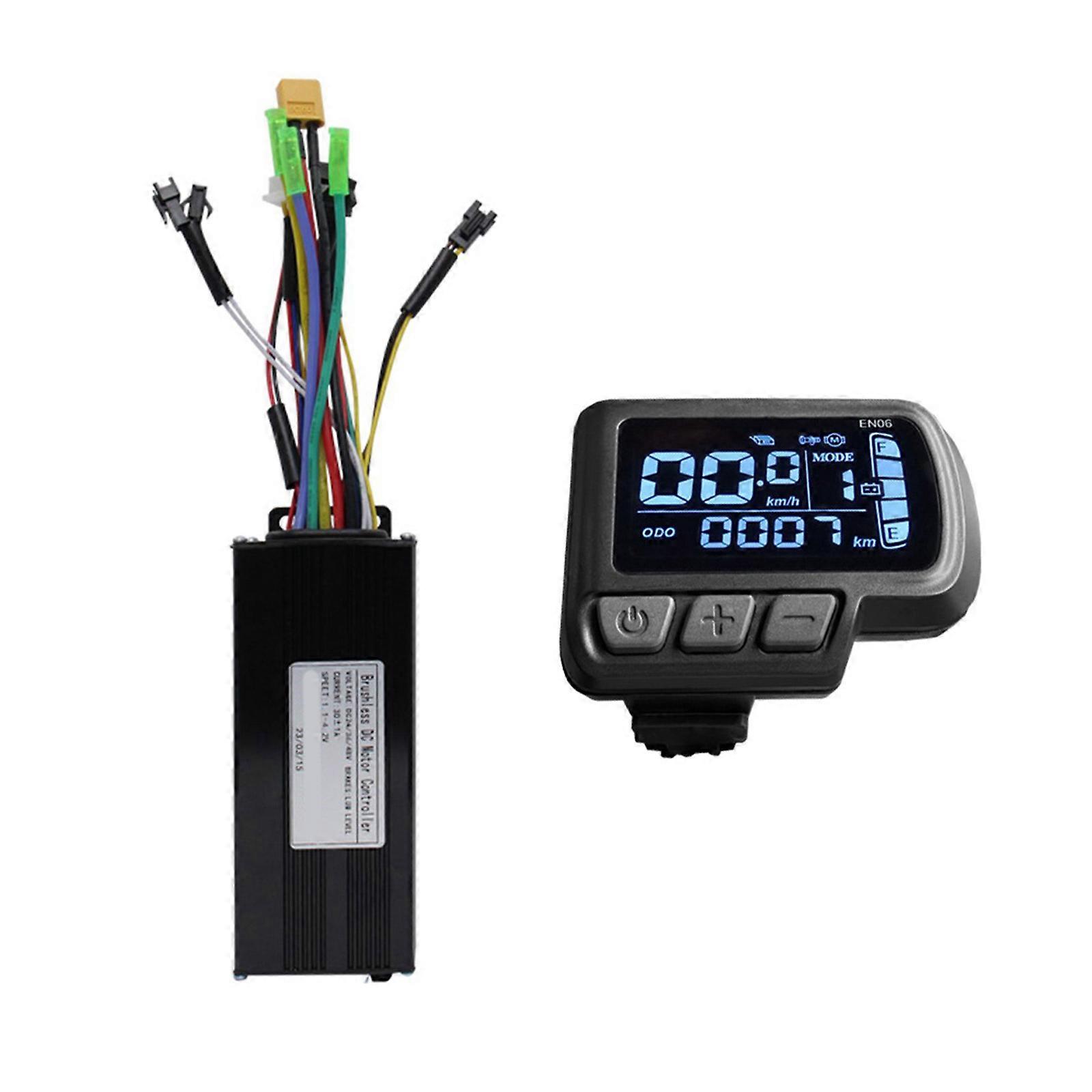 Electric Bike Electric Scooter LCD Instrument Panel EN06 Display Meter with 30A Sine Wavy Controller 12 Tube
