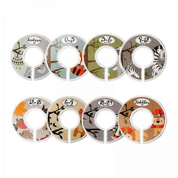 4x Toddler Closet Organization Set - 8pcs Plastic Size Labels for Clothes