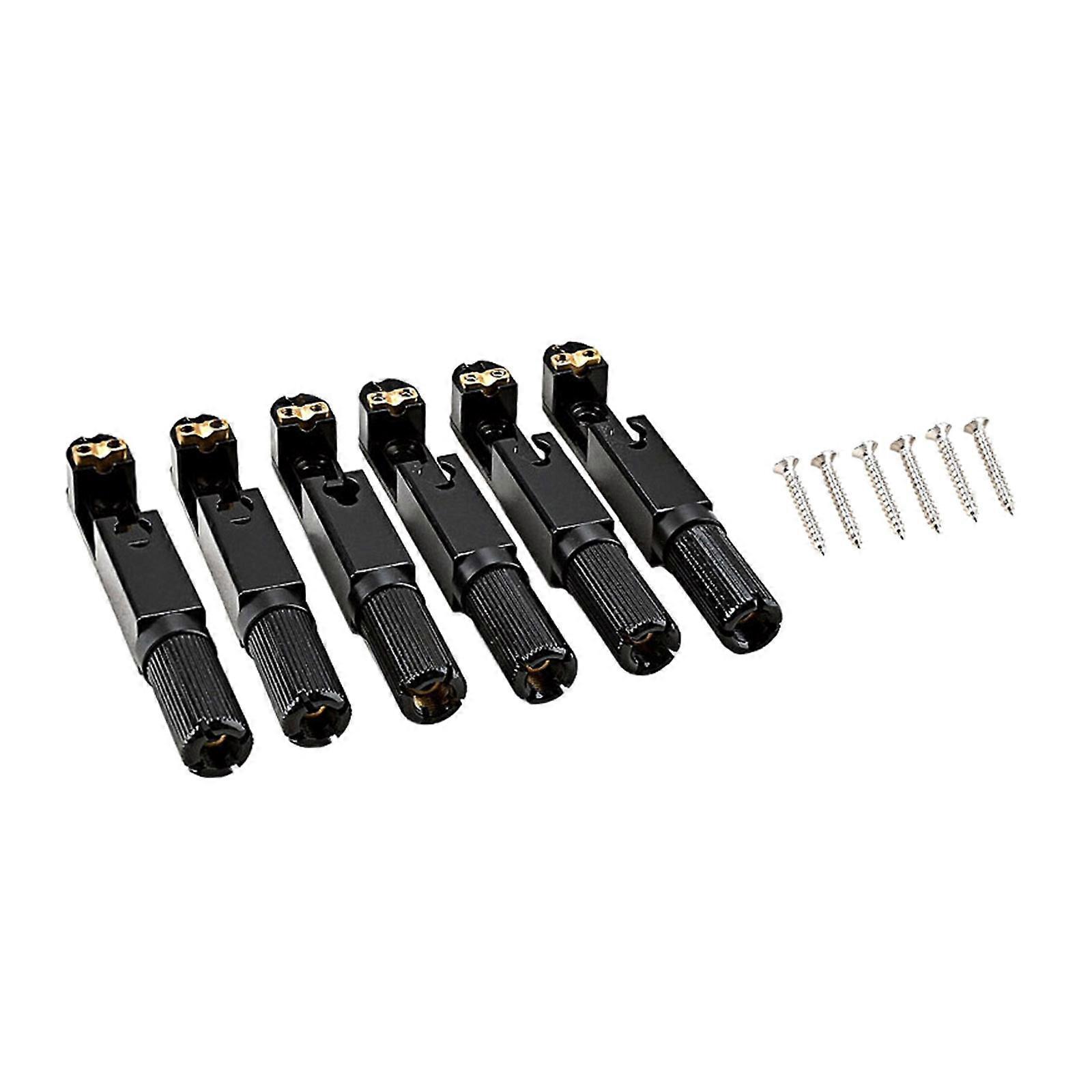 6-String Guitar Hardtail Bridge for Electric Guitar 6-Saddle Hardtail Bridge Saddle Top Load Guitar Tailpiece Accessory