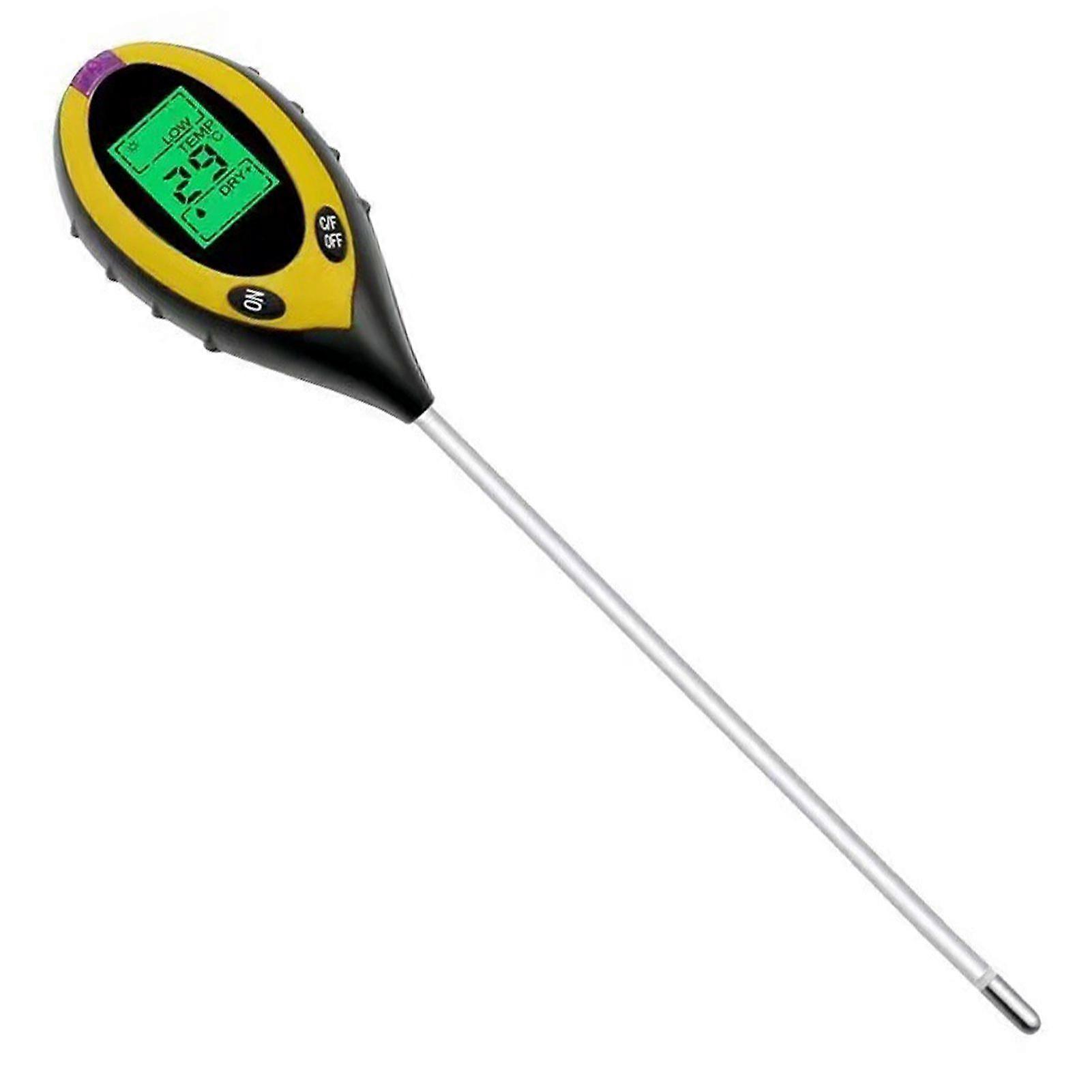 4-in-1 Soil Tester, LED Display Soil Moisture Meter with Humidity, PH, Temperature for Garden Lawn Farm Indoor & Outdoor
