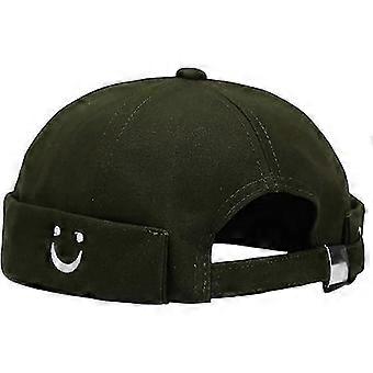 Mens And Womens Hat Cap Brimless Hats Beanie Skull Cap Worker Sailor Cap Rolled Cuff Retro Adjustablegreen