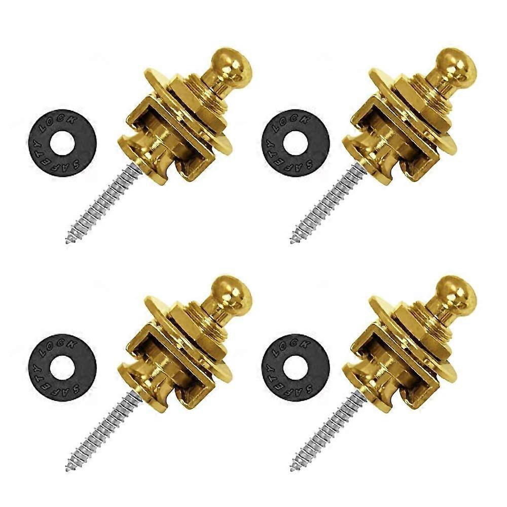 4pcs Guitar Strap Locks and Buttons Quick Release Security Straplocks for Electric Acoustic Guitar Replacement (GoldSaver(4 pack))