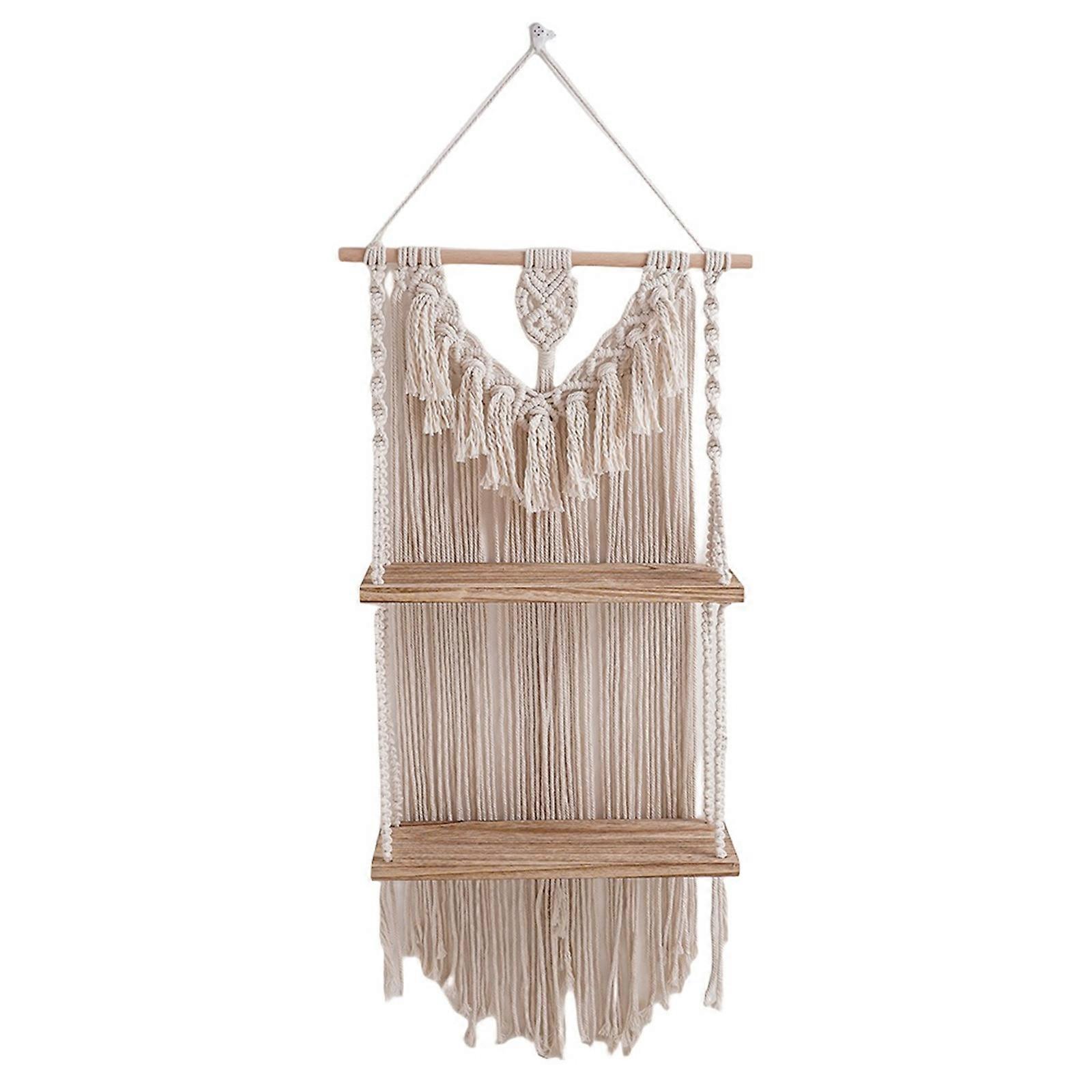 Functional Display Rack Hand-Woven Tapestry Wall Hangings Decor Space saving and Strong Storage for Books and Decorations