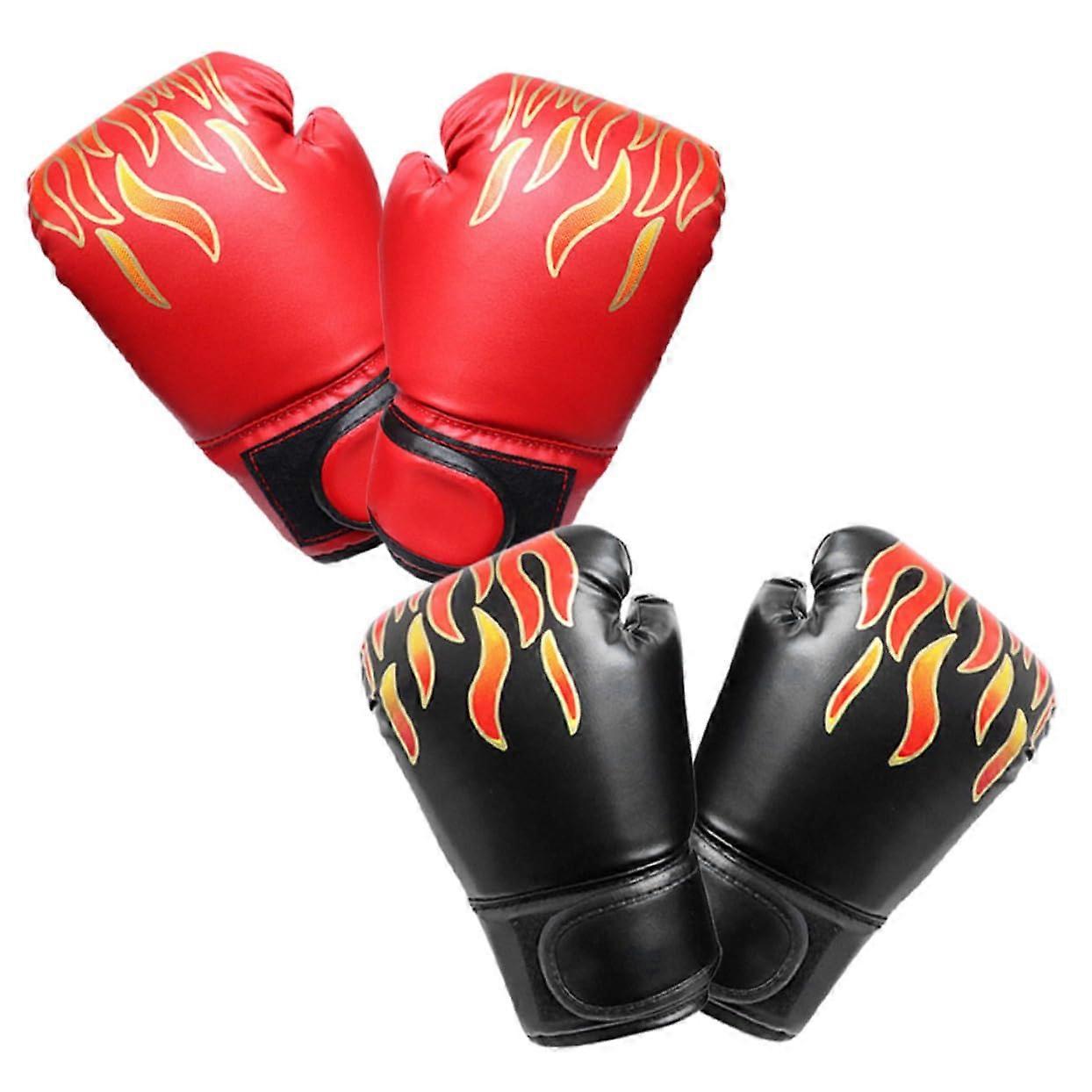 Boxing Gloves for Children - 2 Pairs Thai Training Gloves for Sparring, Comfortable PU Material, Size Options Available