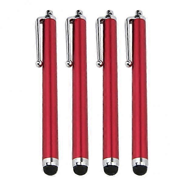 2x4pcs Universal Touch Screen High Sensitivity Capacitive Pen Red