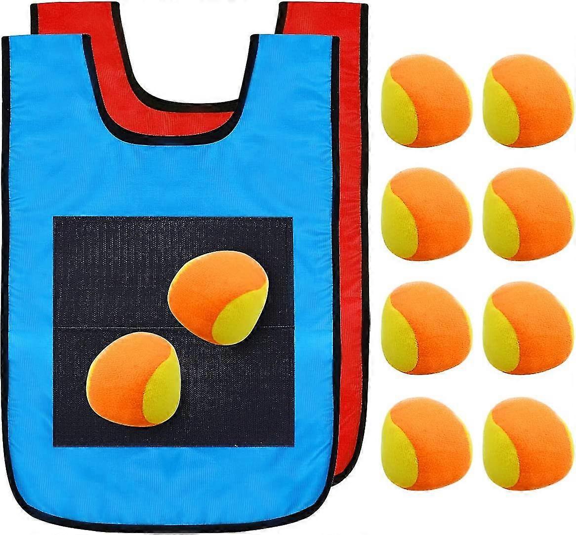 Random  Throwing Target Game Outdoor Sticky Ball Game For Kids Toddler 12 Pcs Dodgeball Tag Game Vests Set