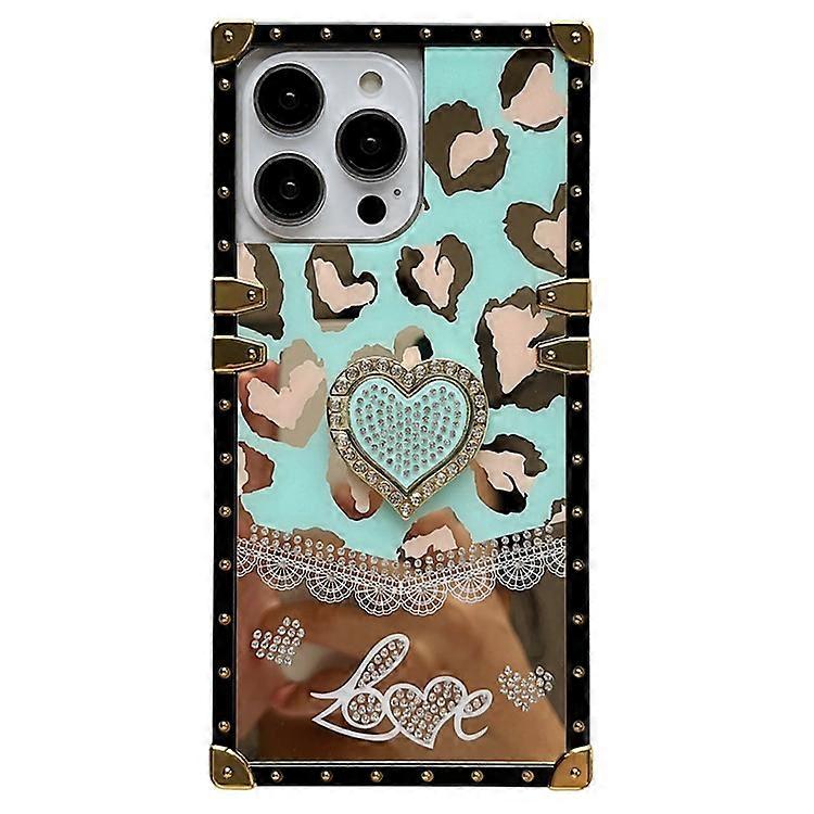 Compatible For iPhone 16 Pro Max Case Heart Pattern Electroplating TPU + PC Phone Cover with Kickstand