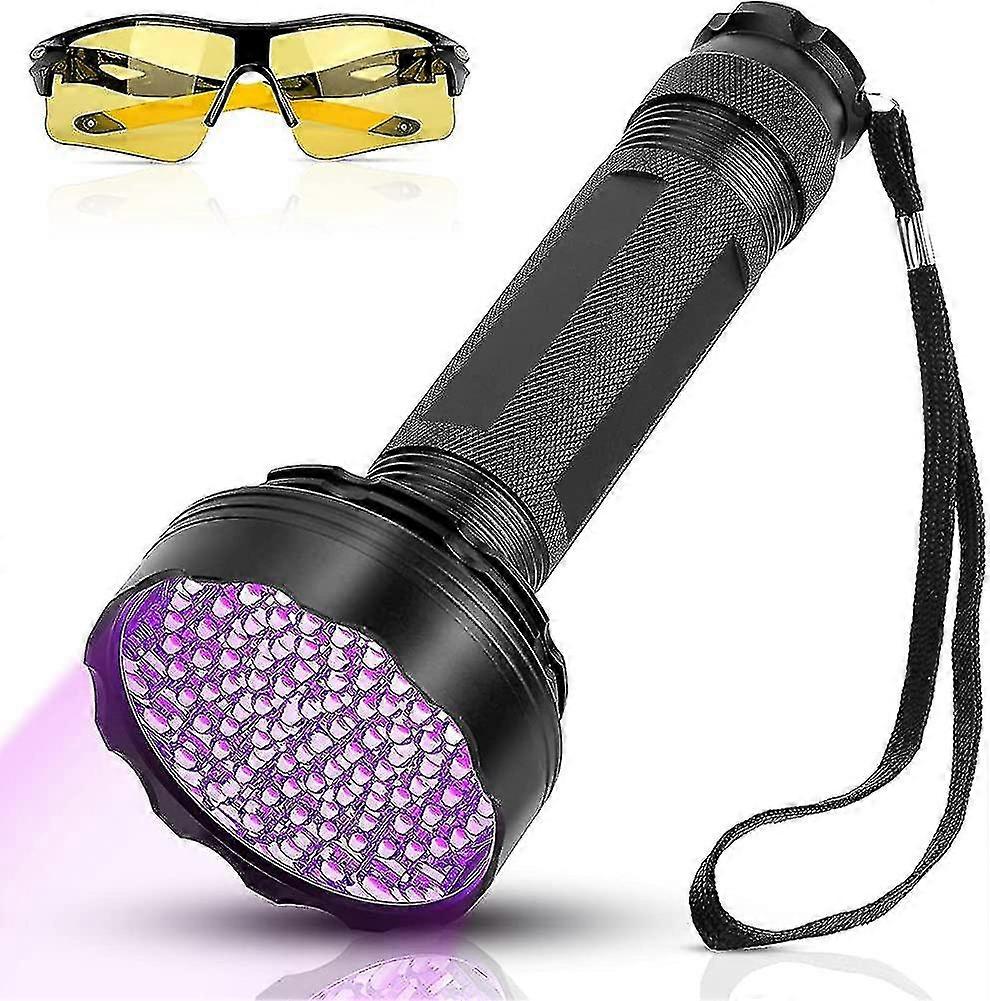 Verbesserte 100 LED UV-Taschenlampe mit UV-Schutzbrille