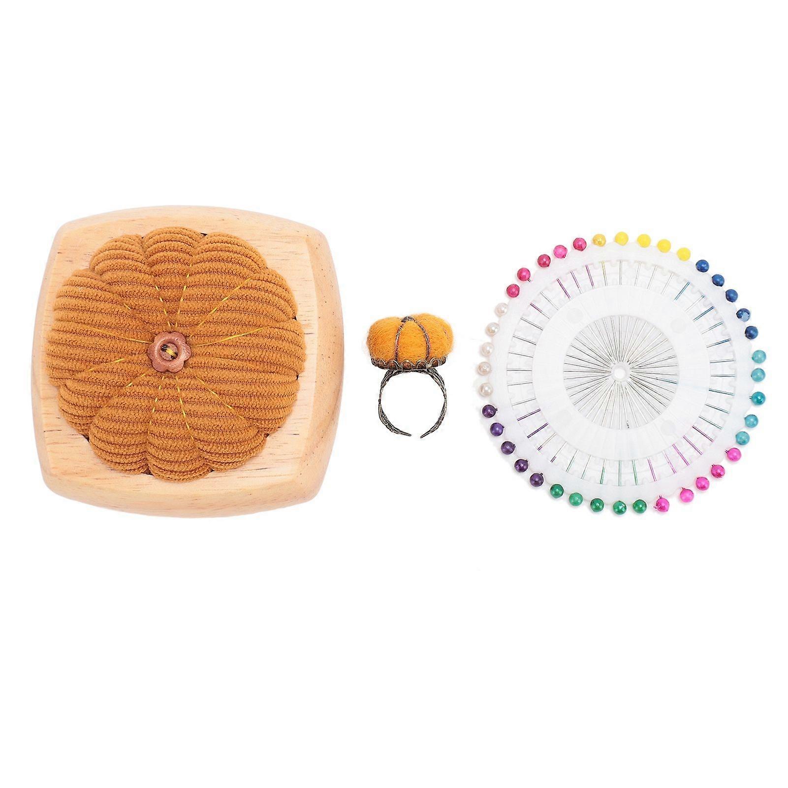 2025年最新モデルピンクッションキットかわいいカボチャの形のピンクッション木製ベース