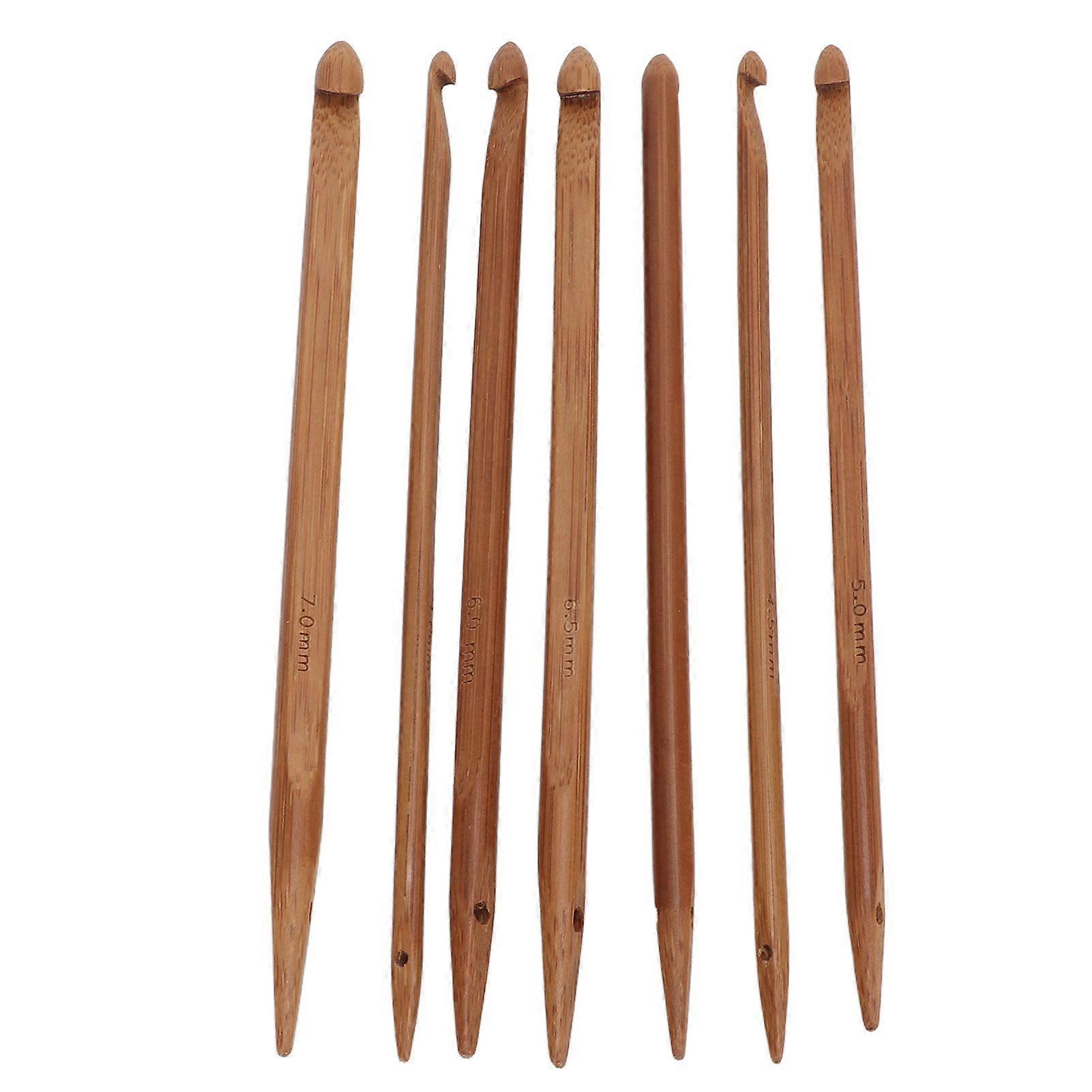 2025 Último modelo 7 piezas de ganchillo de bambú Mango ergonómico pulido a mano