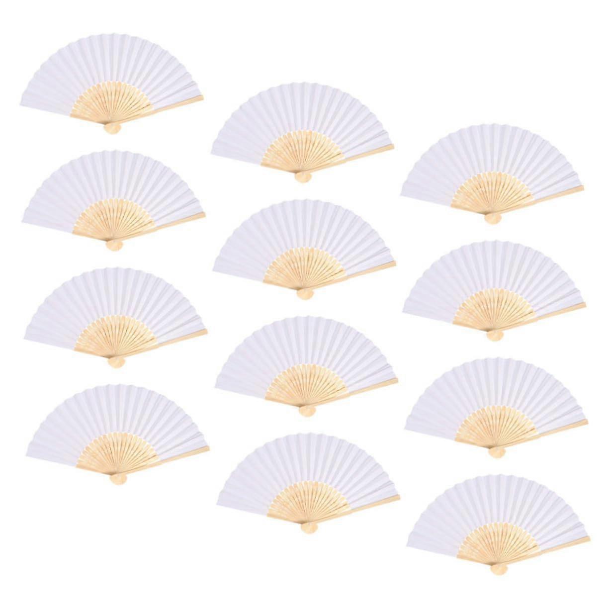 12pcs Chinese Folding Hand Fan Handheld Fans for Women Classic Dance Decorative Hand Folding Set