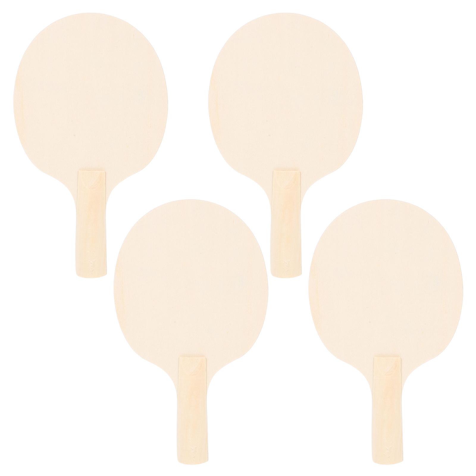 4pcs Unpainted Table Tennis Paddle Blanks Ergonomic Design for DIY Custom Rackets, Ideal for Family Recreation and Sports Enthusiasts