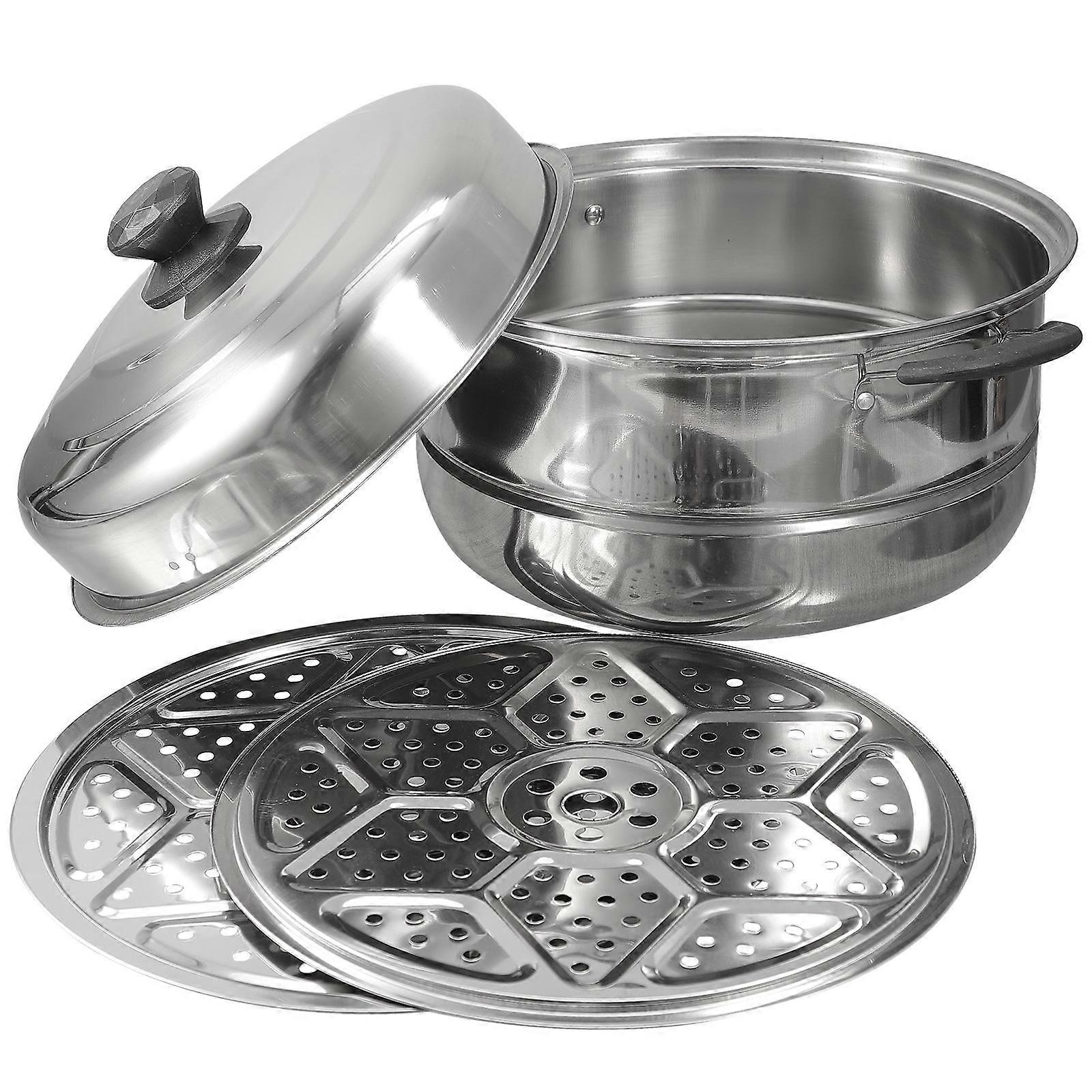 Double Layered Stainless Steel Steam Pot for Soup, Steaming Buns, and Quick Heat Conduction – Ergonomic Kitchen Essential