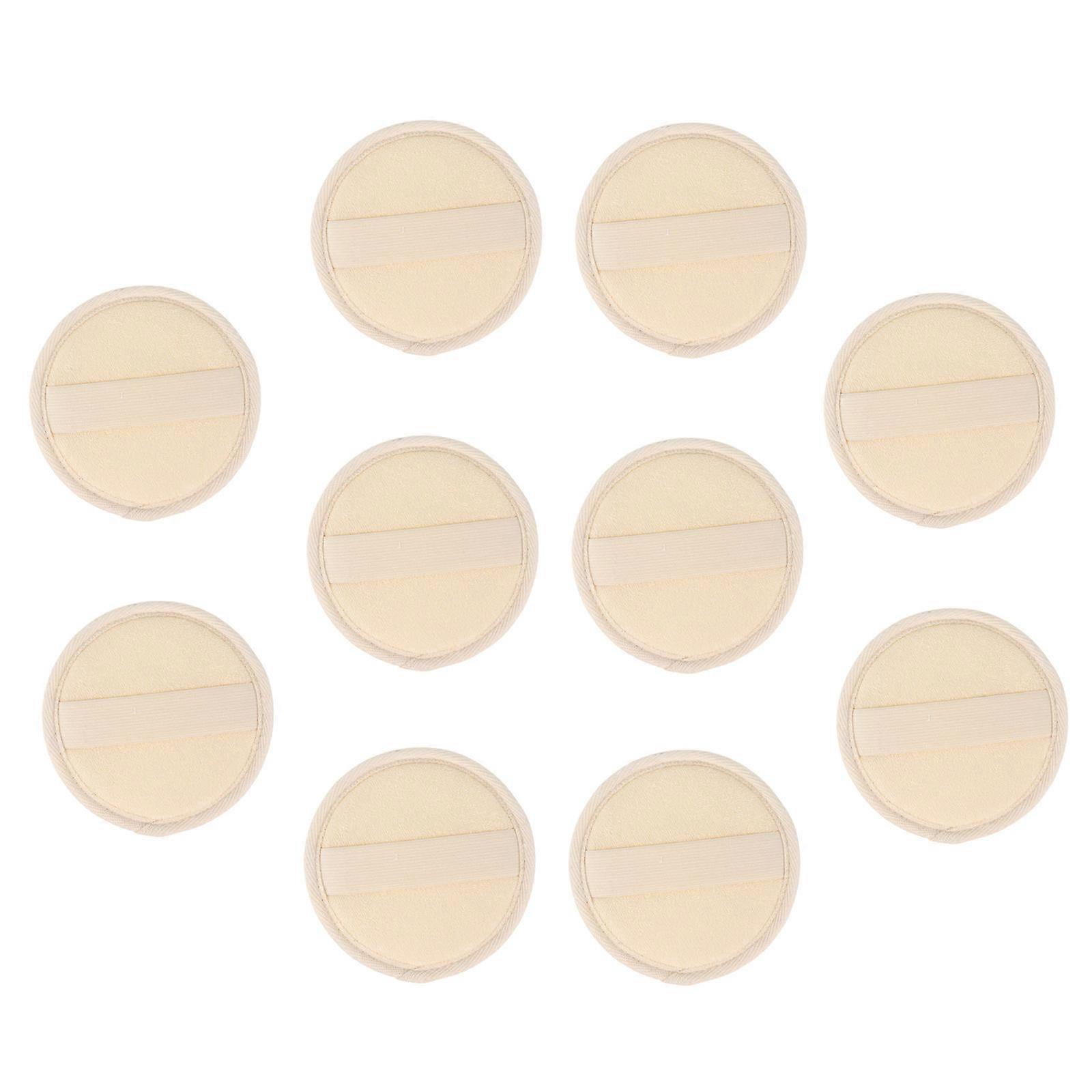 Exfoliating Loofah Towels 10Pcs Round Bathing Tool For All Skin Types With Natural White Finish