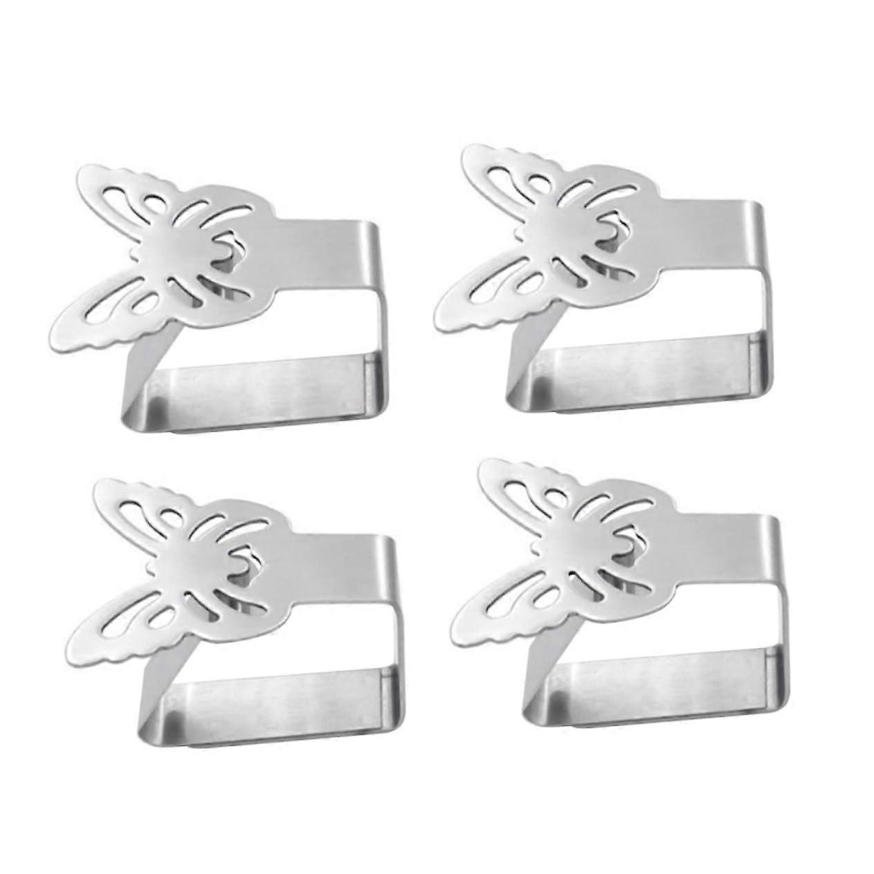 Set of 4 Tablecloth Clips, Durable Non-Slip Clamp for Windproof Tablecloths, Adjustable for Various Table Thicknesses