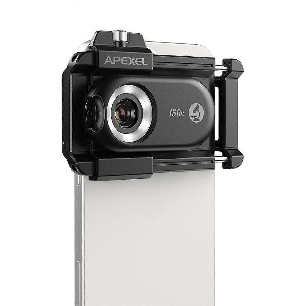 APEXEL 150X Mobile Microscope Lens with LED/UV Lights & CPL Filter for Smartphones