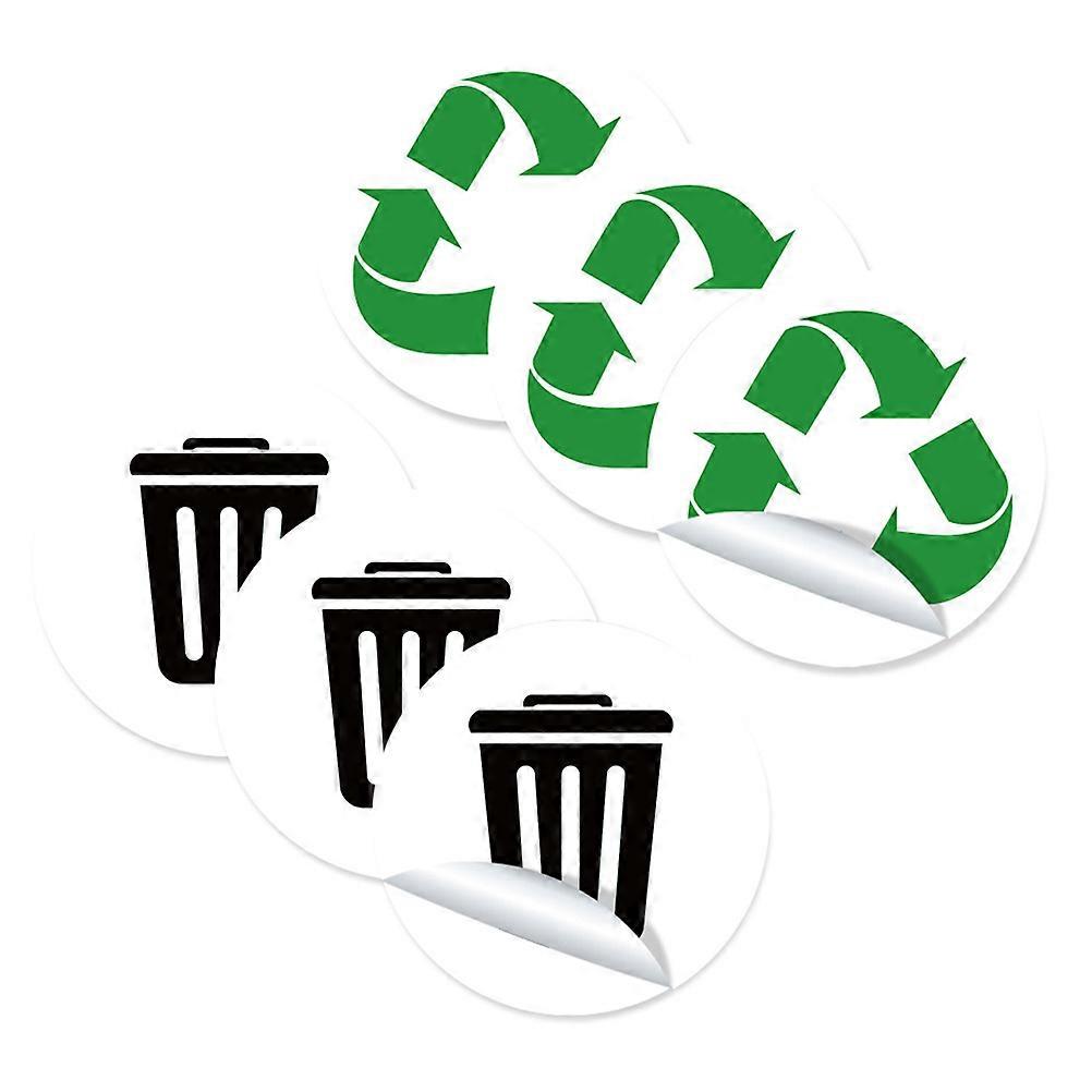 Trash Can Sticker Wear-Resistant Adhesive PVC Material 1 Set of 6 Sheets Office Public Areas