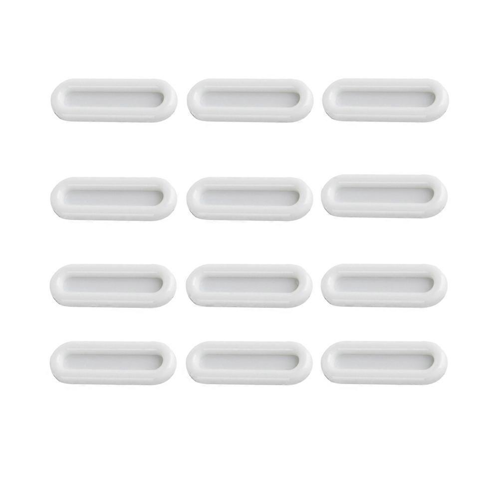 Sliding Door Handles Replacement 3 Sets 12 Pcs Paste Type Auxiliary Handle Groove Design Easy to Use Moving Windows 7 5 2 5 1 Cm White