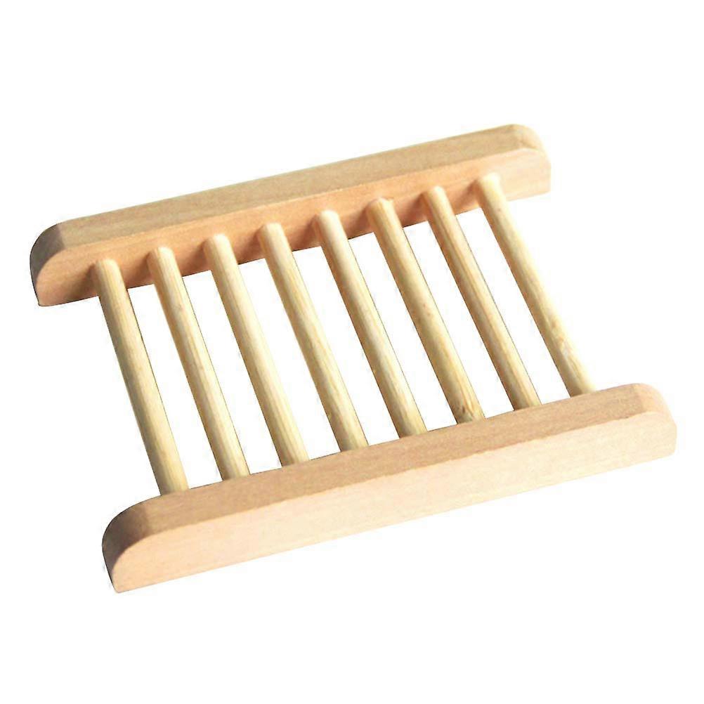 Natural Wood Soap Tray Set of 2 with Drainage for Bathroom or Kitchen Countertop – Odor Resistant Schima Superba Soap Holder for Dry and Neat Storage