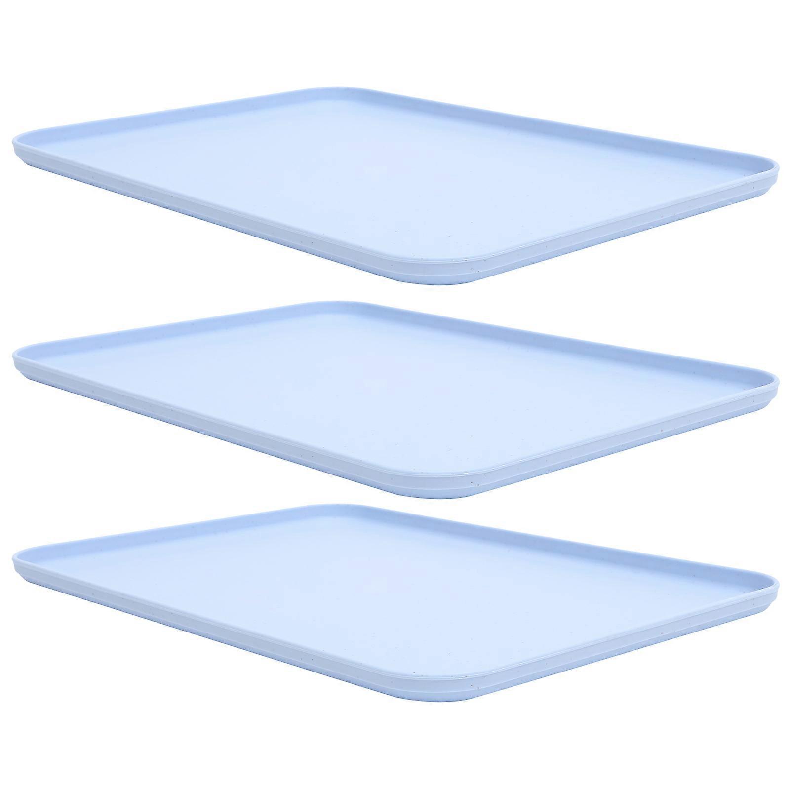 Minimalist Rectangular Serving Tray Straw Food Serving Party 38.00X27.00X1.00CM 3Pcs