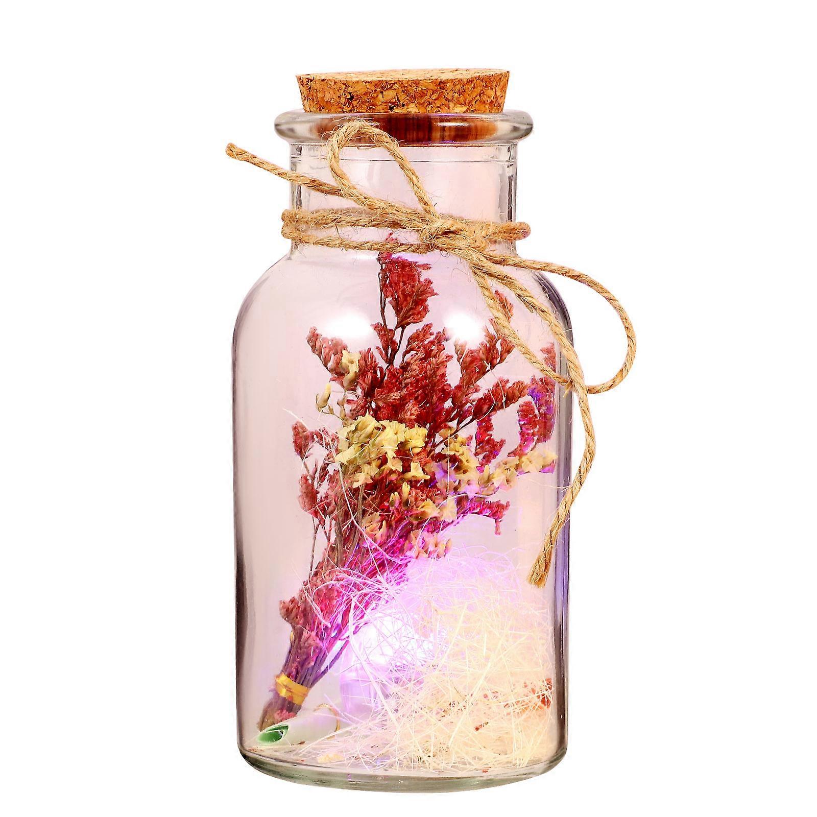 Decorative Bottle Corked Bottles Wood Paper Dry Flower For DIY Storage 1Pcs