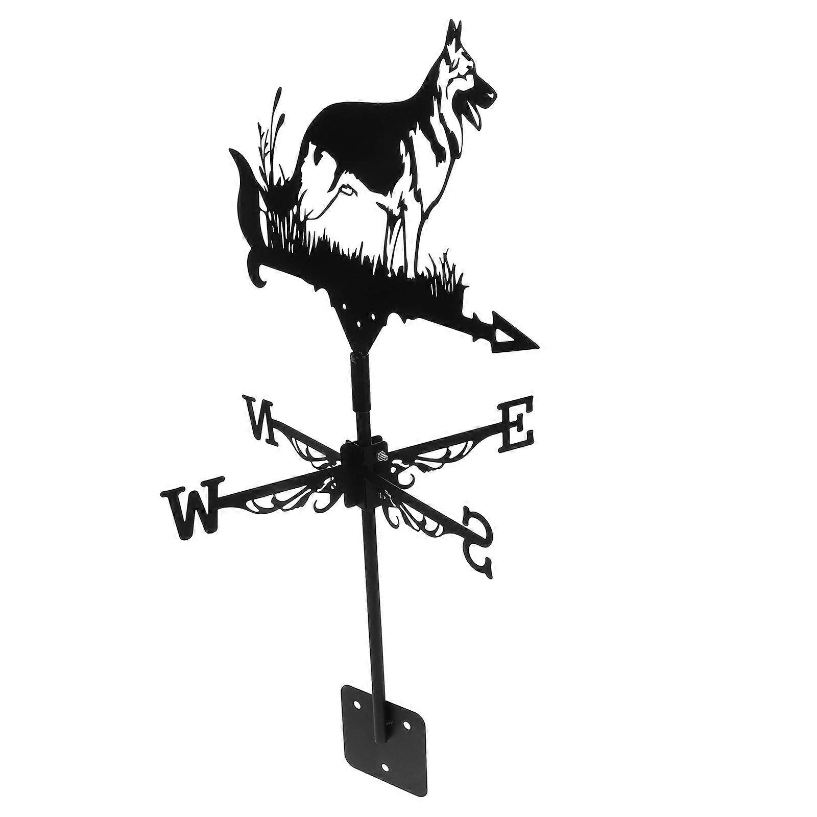 Iron Weather Vane Dog Shape Simple Style for Roof Patio 56.00X32.50X1.00CM 1Pack