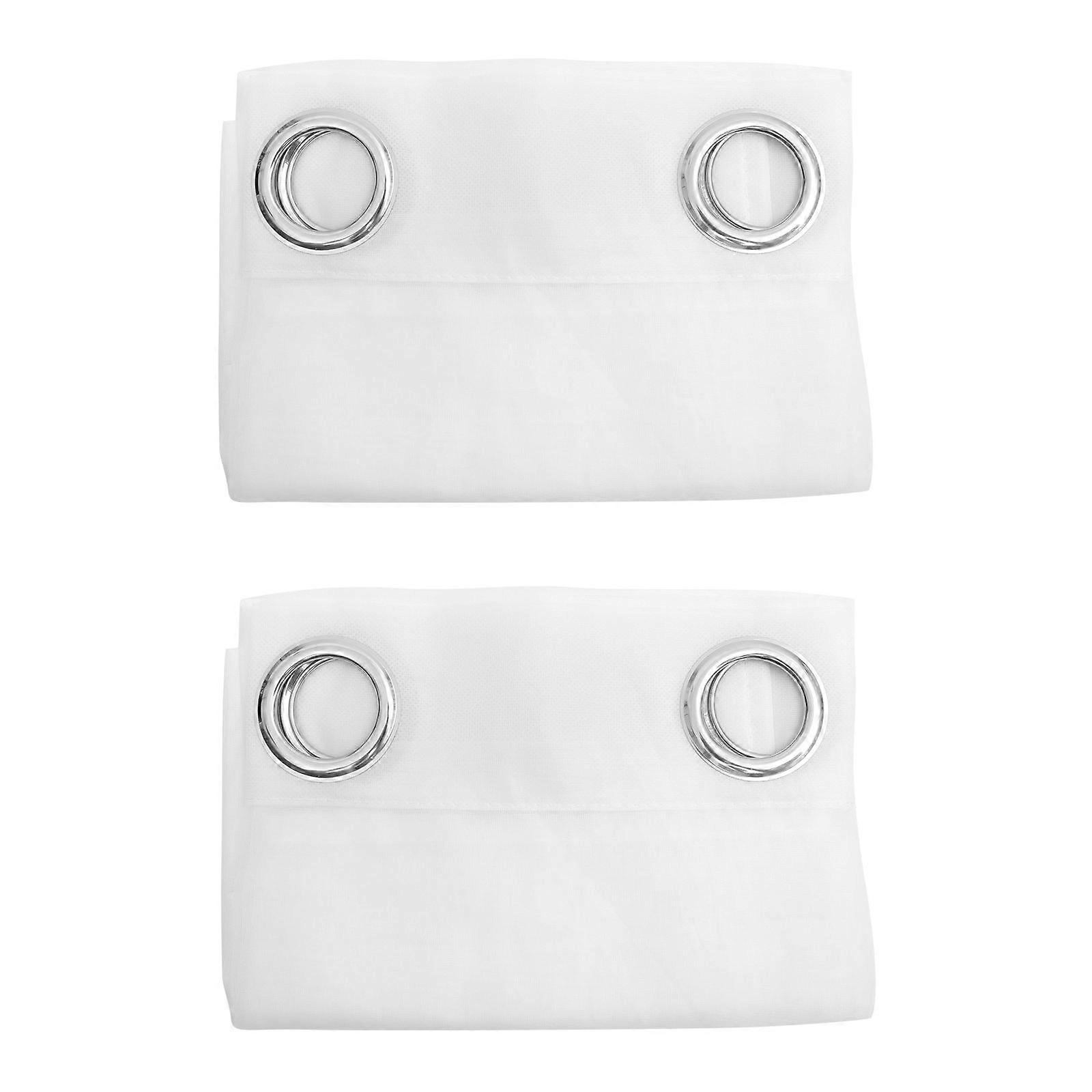 White Sheer Curtains 200x100cm Privacy Protection Diffused Light Long Curtains for Living Room 2Pack