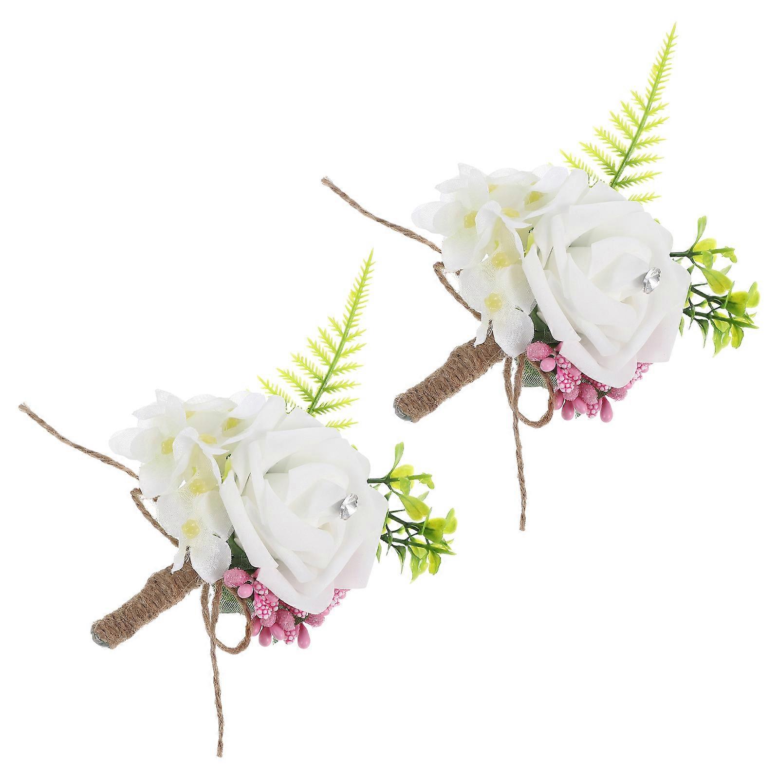 Here's a refined and professional product description based on the title you provided:
**2PCS Artificial Silk Rose Corsage for Weddings – Elegant
