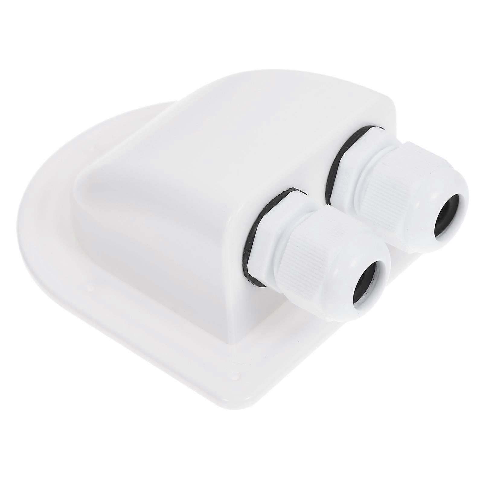 Rv Toit Entrée Presse-étoupe Câble Intempéries Conditions Difficiles Durable 12.5X10X4.5CM Blanc 1Pcs