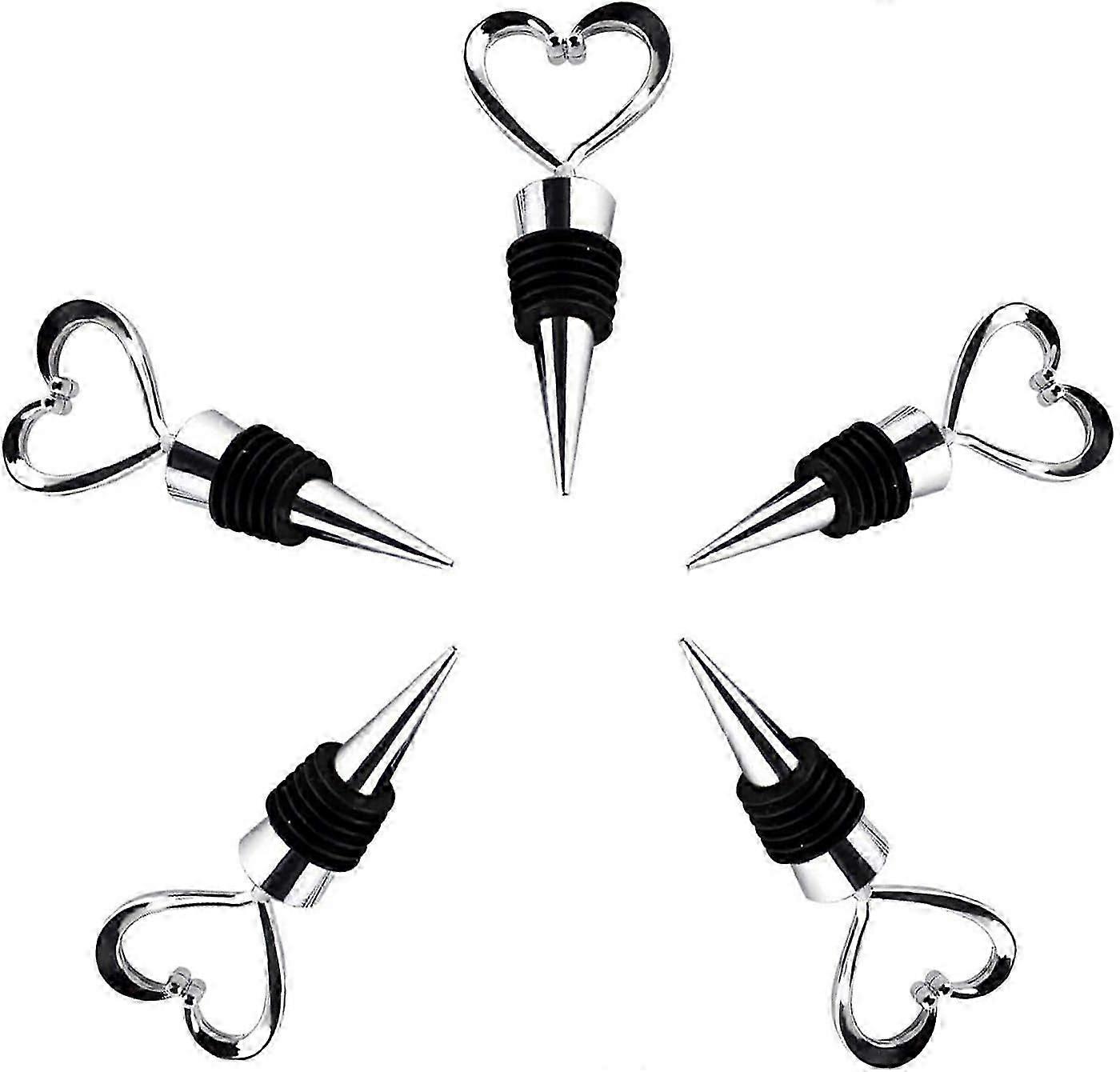 Heart-Shaped Wine Stoppers - 5 PCS Vacuum Bottle Lids
