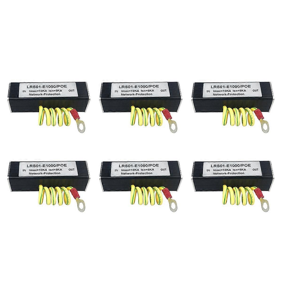 6X 100/1000M POE IP Camera Network POE Switch RJ45 & POE Surge Protector Protection Device Arrester