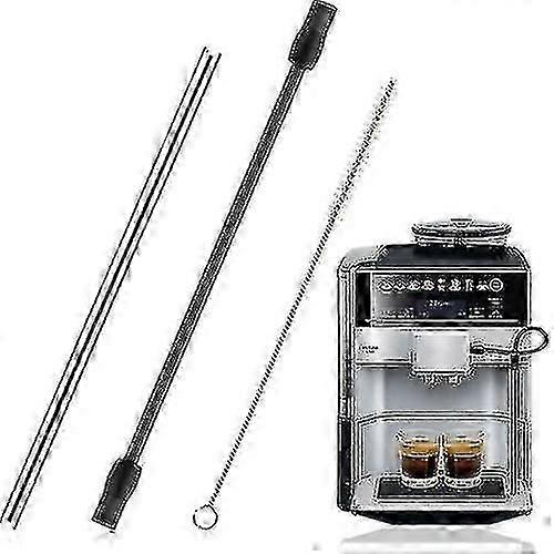 طقم خرطوم بديل + فرشاة تنظيف: لآلات صنع القهوة Bosch Veroaroma وSiemens Eq.6 (رمادي غامق)