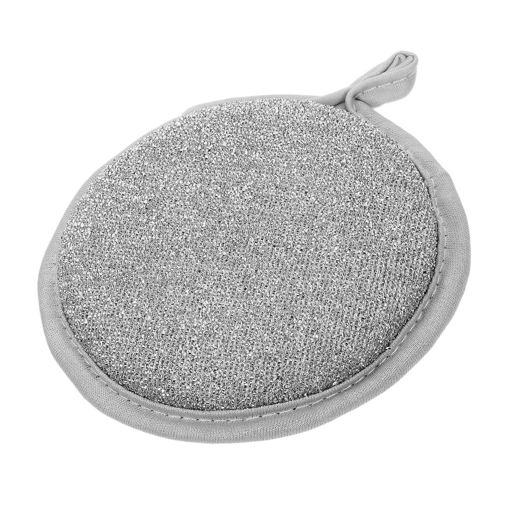 Double-Sided Cleaning Sponge - Multi-Layer Dishcloths for Kitchen Use, Durable Silver Dish Scrubber, Household Essential