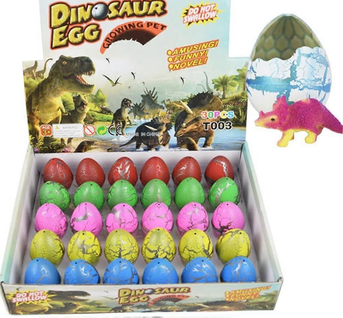 Dinosaur Egg Toy Hatching Growing Dino Dragon for Kids Large Size Pack of 30 Pcs, Colorful Crack
